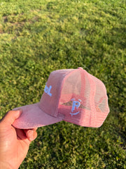 Bubble Gum Pink suede Trucker Hat