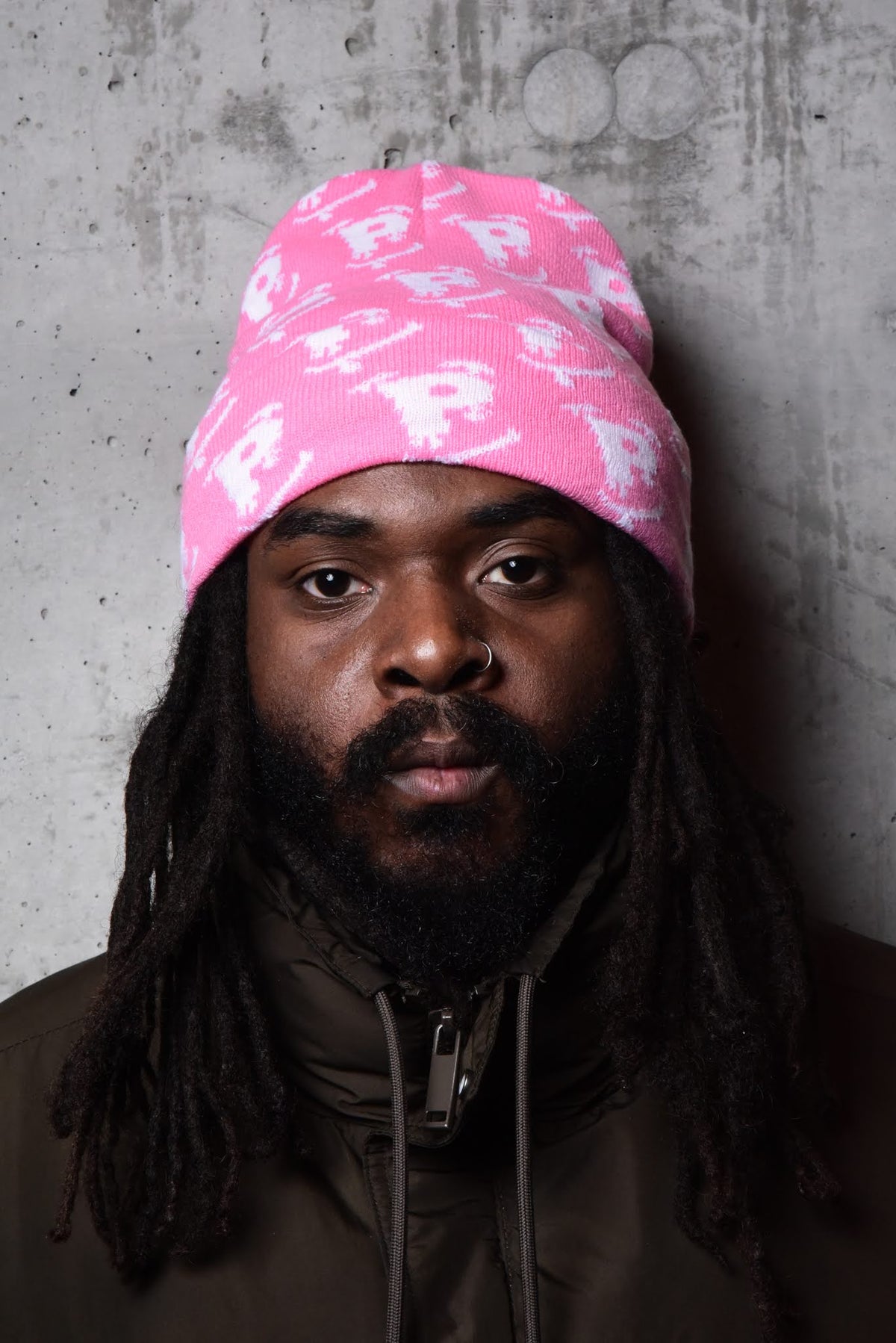 Pink Scattered "P" beanie