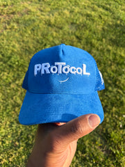 Royal Blue Suede Trucker Hat