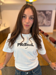 White Stitched PRotocoL tee