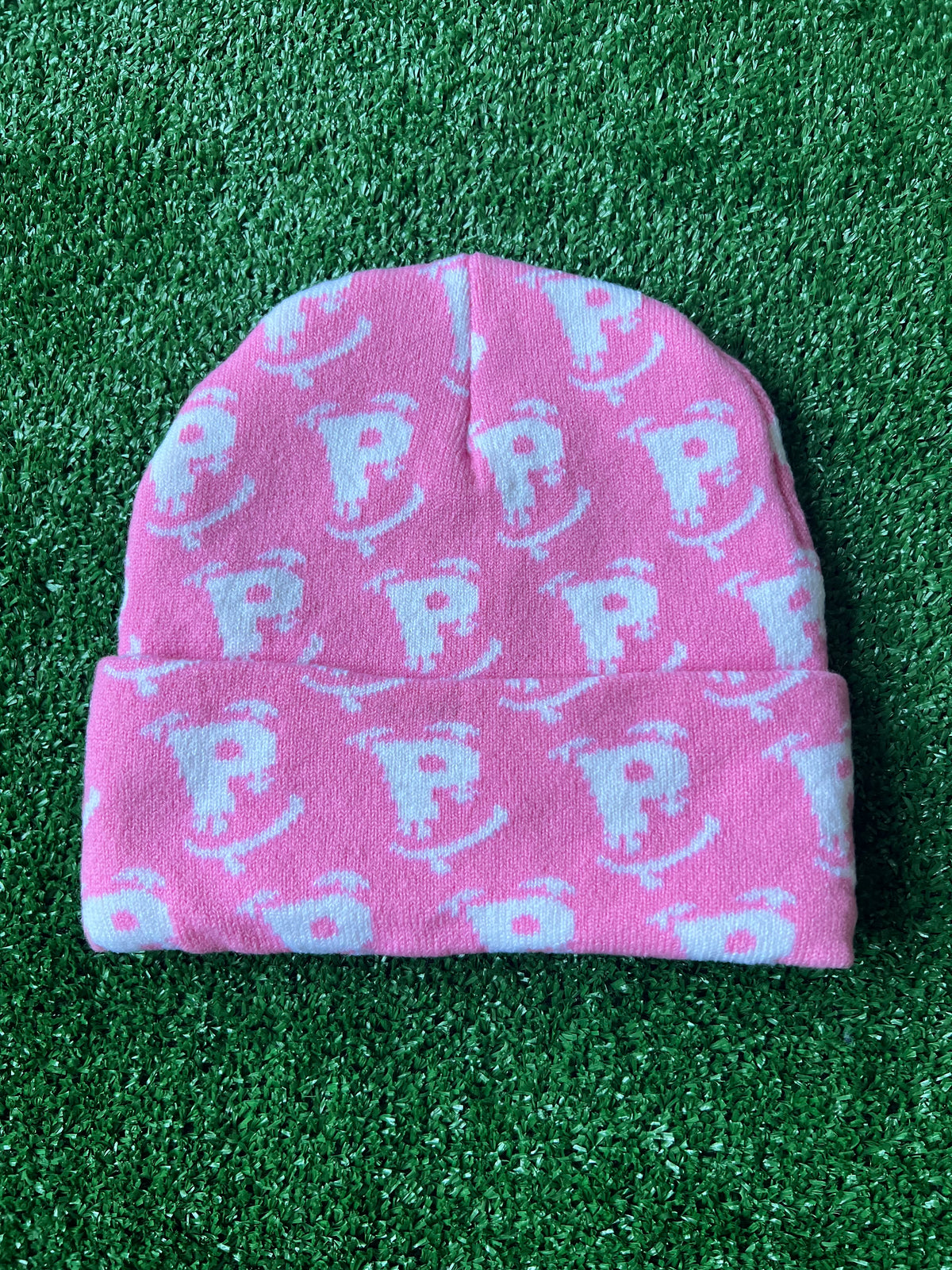 Pink Scattered "P" beanie